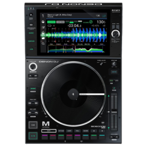 Denon SC6000 Prime professional DJ media player with a 10.1-inch touchscreen and large jog wheel, available for rent at FX Rentals.