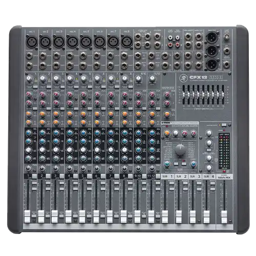 Mackie CFX mixing console rental from FX Rentals in London.