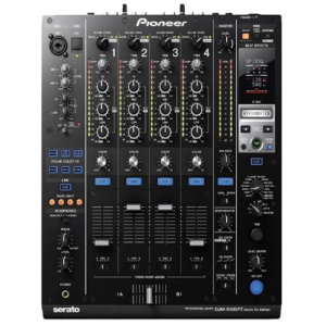 Pioneer DJM-900SRT professional DJ mixer with four channels and Serato DJ integration, available for rent at FX Rentals.